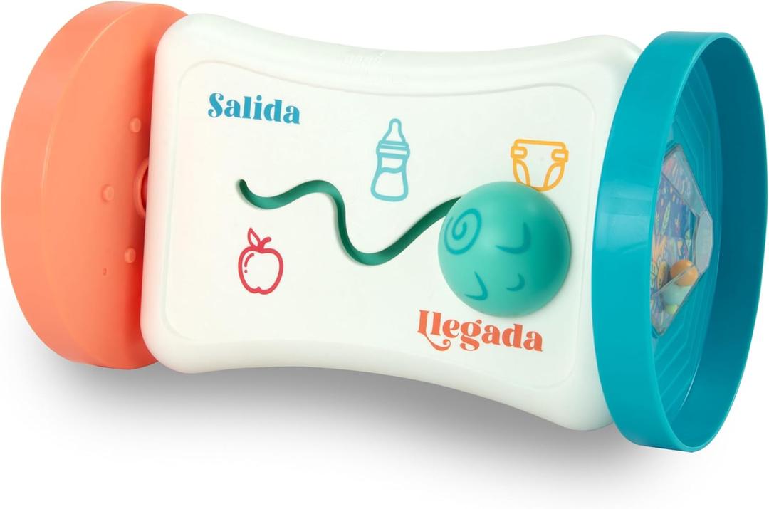 BEB FUERTE By Robin Arzn - Marathon Maze 2-in-1 Activity Mirror Baby Activity Center Sensory Toys Workout Bilingual and Toddler Gifts for Ages 3 Months Up,Orange & Blue Maze Activity Mirror,Medium