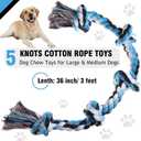 XIGOU Dog Rope Toys for Large Dogs Aggressive Chewers, Dog Chew Toys for Large Breed Indestructible, Heavy Duty Tough 3 Feet 5 Knots Dog Toy, Sturdy Rope toy for Dogs Tug of War Dog Toy Teeth Cleaning