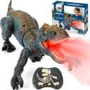 STEAM Life Remote Control Dinosaur Toy, RC T-Rex with Lights, Sounds & Mist Spray, Walking Robot Dinosaur Toys for Boys Age 4-7, Rechargeable Large Dinosaurs Toy Gift