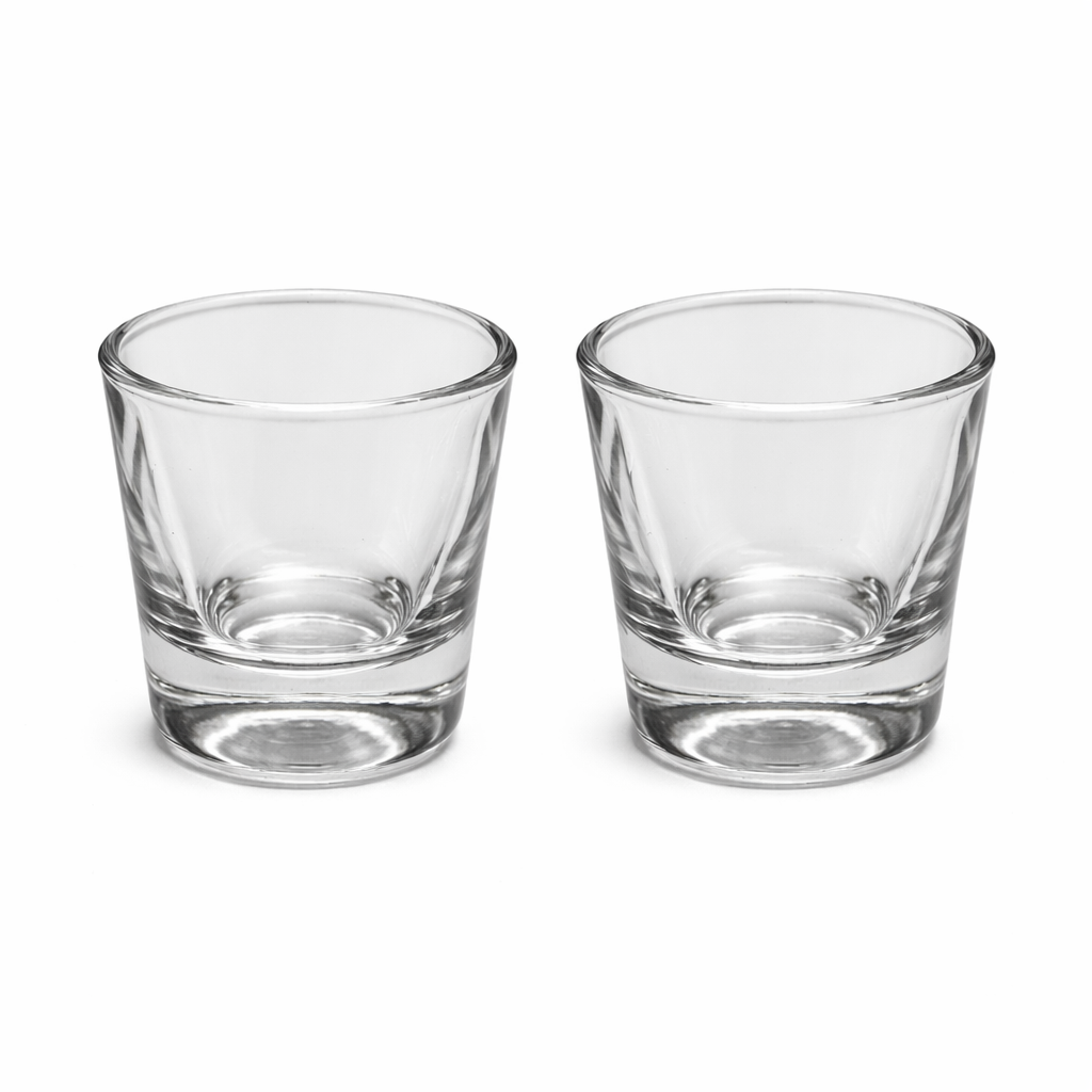 2 Piece Clear Glass Shot Glass, 1.5 oz (44 ml)
