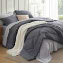 Bedsure California King Comforter Set - 7 Pieces Reversible Dark Grey Bedding, California King Size Bed Set for All Seasons, Bed in a Bag with Down Alternative Comforter, Sheets, Pillowcases & Shams