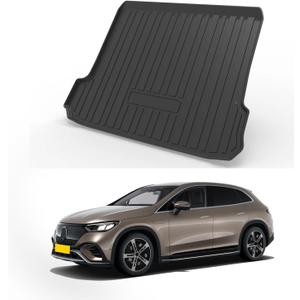 Elsetyler Custom Fit for Cargo Liner 2023-2024 2025 2026 Mercedes-Benz EQE SUV 350 4Matic EQE 500 4Matic - Black TPE All Weather Heavy Duty Waterproof Rear Cargo Tray Trunk Floor Mat Protector