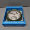 AcuRite 02470 Rustic Green Outdoor Clock with Thermometer, 8.5"