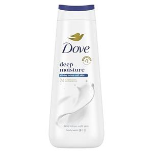Dove Body Wash Deep Moisture For 24hr Lotion-Soft Skin Moisturizing Skin Cleanser with No Sulfates No Parabens 20 oz, 4 Packs
