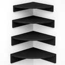 Alsonerbay Black Corner Wall Shelf, Floating Shelves Wall Mount Set of 4, Rustic Wood Shelves for Bedroom, Living Room, Bathroom, Entryway, Garage