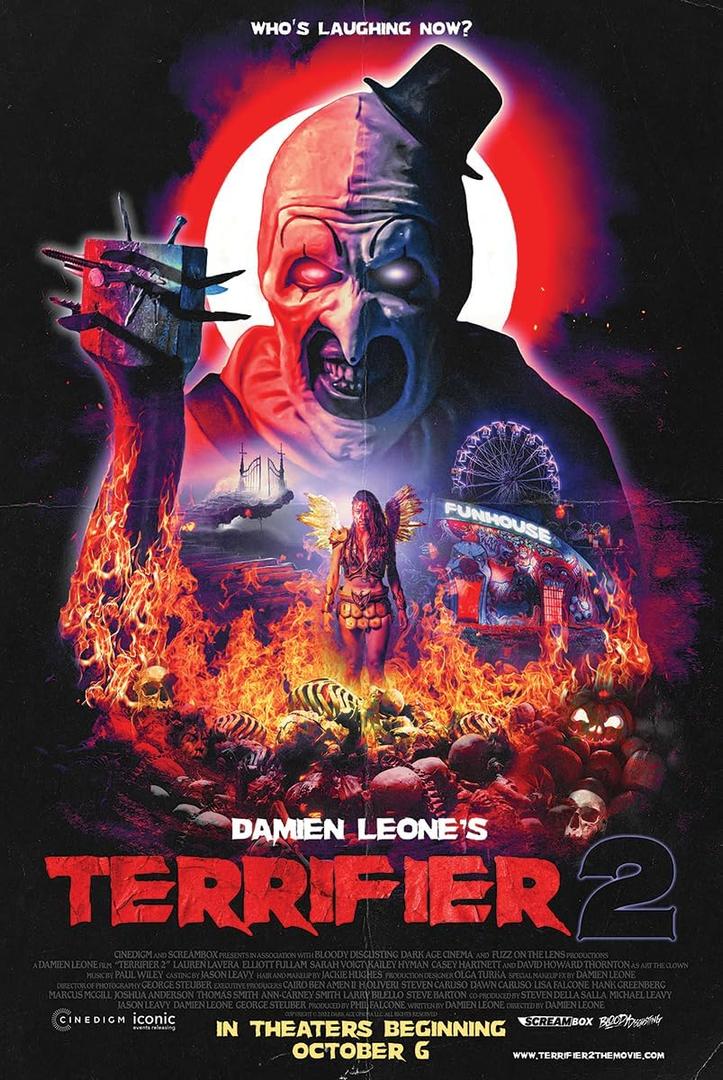 Terrifier 2 Movie Poster Wall Art Measures 24 x 36 inches (unframed)