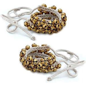 Kathak Dancing Ghungroo Big Bells Dancing Anklet Pair Classical Dancers Musical Instrument Bharatnatayam Ghungru (Tied in White Cord) (25+25)