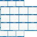 24" x 36" SwiftGlimpse 2025 Wall Calendar Erasable Large Wet & Dry Erase Laminated 12 Month Annual Yearly Wall Planner, Reversible, Horizontal/Vertical, Navy