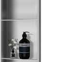 Shower Niche 13 × 31, 3 Shelves Wall Niche Recessed Shelf for Bathroom Storage, Shower Niche Insert Tile Ready No Tile Needed Over Mount Installation, Brushed Nickel, 13W × 31H-Three Shelf