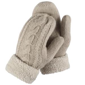CZBRO Women's Winter Gloves, Winter Warm Mittens Thick Knitted Gloves Mittens Warm Soft Lining Cold Weather Accessories Gifts (1 Pair, Light Grey)