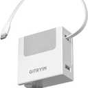 Gitryin Portable Charger Block, Retractable Wall Charger, 40W PD Fast Charging Block with 33.5in Lightning Cable, Power Adapter with Foldable Plug for iPhone14/13/12, White