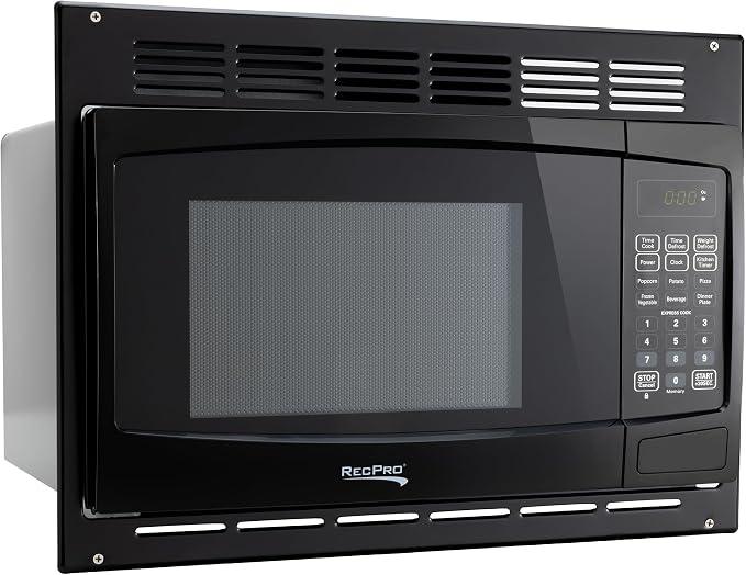 RecPro 1.0 Cu. Ft. RV Microwave with Trim Kit, Black
900W Cooking Power, 8 Express Cook Presets, 10 Power Levels, Instant Start