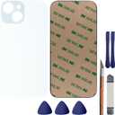 Back Glass Replacement for iPhone 15 Rear Back Glass Replacement Compatible with iPhone 15 6.1 Inches with Reparing Toolkit and Pre-Installed Adhesive(Blue)