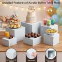 6 Pcs White Acrylic Buffet Risers, Food Risers Display Stands for Buffet Table Party Catering Dessert Jewelry Collectibles,Acrylic Cube Nesting Boxes with Hollow Bottoms 6 Sizes (10" 9" 8" 7" 6" 5")