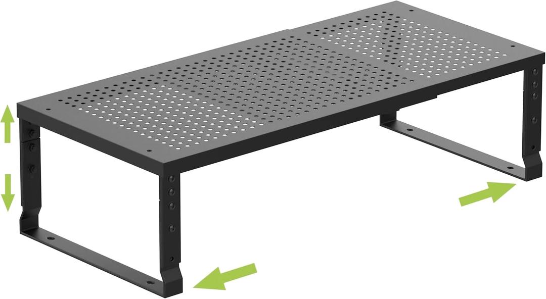 Expandable Cabinet Shelf Organizer, Storage Spice Rack, Stackable Adjustable Shelves for Kitchen, Pantry, Cupboard, Bathroom, Countertop, Desktop - 1 Pack, Black, Medium with Hole