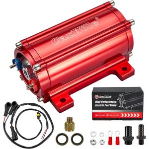 CarBole High Performance Fuel Pump 300LPH Flow Rate External Inline Universal 12V Fuel Transfer Pump with Power-cord