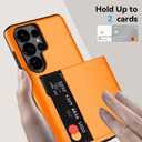 Qinmay Compatible with Samsung Galaxy S26 Ultra Case Wallet,Built-in Card Holder,Dual Layer Shockproof Hidden Card Slot Slim Wallet Phone Cover for Galaxy S26 Ultra 6.9"Orange