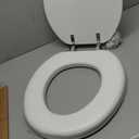 Mayfair Padded Toilet Seat with Chrome Hinges, Soft Vinyl over Wood Core Seat, Round, White