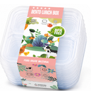 Honeydak 8 Pcs Snack Box Containers Set, Reusable 4 Compartment Bento Snack Boxes Divided Meal Prep Containers Food Storage Stackable for Adults Work Travel