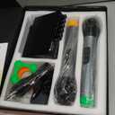 FIFINE UHF Dual Channel Wireless Handheld Microphone, Easy-to-use Karaoke Wireless Microphone System-K036
