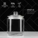 1 Gallon Glass Cookie Jar with Lid  Glass Jar with Lid - Airtight Food Storage Container for Cookies, Candy, Flour, Dog Treats  Clear Large Kitchen Jar for Pantry or Laundry Room
