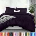 Utopia Bedding Duvet Cover Queen Size - 3 Piece with Zipper Closure - 1 Comforter Cover 90X90 Inches & 2 Pillow Shams 20X26 Inches (Purple) Comforter Not Included