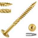 Lag Screws #14 x 3 Inch, (5lb, 208pcs) Heavy Duty Construction Structural Exterior Wood Timber Screws, Torx Drive Washer Head Rust Resistant Golden Epoxy Coated, with T30 Star Bit