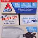 Atkins Creamy Vanilla High Protein Shake, 15g Protein, Low Glycemic, Low Carb and Low Sugar Shakes, Keto Friendly, 12 Vanilla Flavored Protein Shakes (EXP 07/17/26)
