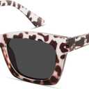 livho Trendy Polarized Sunglasses Women, Retro Sun Glasses for Women 2025, Cute Sunglasses for Woman, UV Protection Shades (White Tortoise/Black)