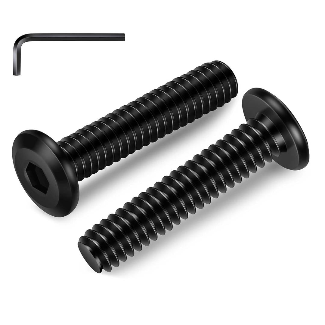 MewuDecor 1/4-20 x 2 Flat Head Socket Head Screw Furniture Bolts Countersunk Connector Screws, Stainless Steel 18-8 (304), Black Oxide, Fully Threaded, 25 PCS