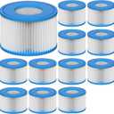 Type VI Hot Tub Filter Cartridge Compatible with Lay-Z-Spa, Coleman SaluSpa 90352E, 58323E, 58323 Swimming Pool Pump,
 Pack of 12
