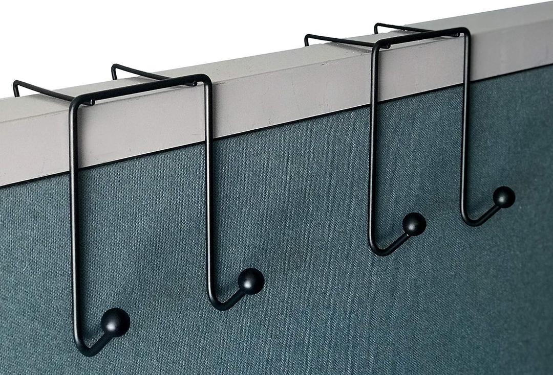 Tetra-Teknica CWH-02-2P 3 Inch Space Addition Wire Double Hook for Partition Wall Cubicle Panel, Color Black, 2 per Pack (Regular)