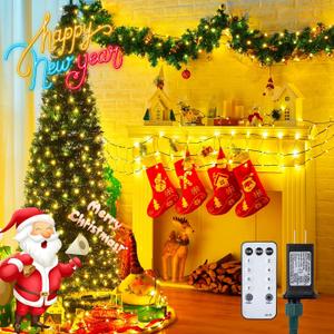 LED Christmas Net Lights, 300LED 32FT Waterproof String Lights with Timer Remote, Tree Trunk Wrap Christmas Net Lights for Indoor Outdoor Home Tree Palm Pillar Xmas Party Yard Decoration, Warm White