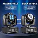 100W LED Moving Head DJ Lights 2-Sides Moving Head Wash & Beam Effect Stage Light RGBW 4-in-1 DMX Sound Active DJ Lights for Party Disco KTV Pub Bar Show Wedding Show - 2 PCS (2)
