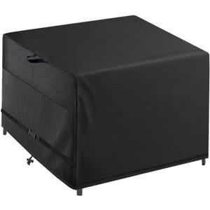 Outdoor Patio Square Table Cover 42 inch Black Heavy Duty Waterproof Cover for Square Slatted Tabletop