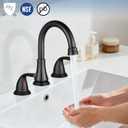 Widespread Bathroom Sink Faucet Deck Mounted 3 Hole 8 inch Bathroom Vanity Faucet 2 Handles Basin Mixer Tap with Pop up Drain,Oil Rubbed Bronze