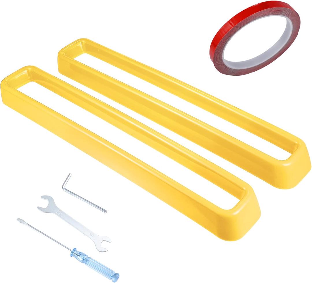 X AUTOHAUX Front Grill Mesh Grille Inserts Trim for Dodge Challenger 2015-2022 Exterior Grill Decoration Inserts Guards Sticker Accessories Yellow