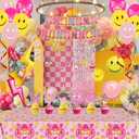 25 PCS Preepy Party Decorations for Girls Preepy Party Supplies with Banner, Balloons, Tablecloth, Cake Toppers & Foil Balloons, Preppy Birthday Party Supplies
