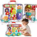 54-in-1 English & Spanish Busy Board Montessori Toys Gift for 1 2 Year Old Boys, Educational Montessori Toddler Boys Toys, Christmas Toys Gifts Toy for 1 Year Old Boy,1 2 Year Old Boy Toys Gifts