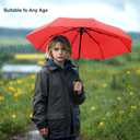 SoulRain Travel Umbrella - Compact Umbrella for Rain - Perfect Large Auto Folding Umbrella - Ideal Car umbrella, Small umbrella, and Travel Companion (Red)