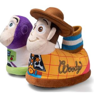 Disney Pixar Toy Story Woody and Buzz Sock Top Slippers for Kids Size 7/8