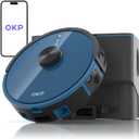 OKP L3 Robot Vacuum Self Emptying Station for 60 Days, LiDAR Navigation, 200Min,4000Pa Suction, 2.4G WiFi/App/Alexa Control, Robotic Vacuum for Pet Hair, Carpet, Floors,Blue