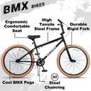 cubsala Echo 24 Inch Beginner BMX Bike for Boys Girls, Black & Brown