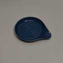 LAUCHUH Spoon Rest for Stove Top, Ceramic Spoon Holder for Kitchen Countertop, Large Cooking Utensil Rest for Spatula, Spoons or Tongs, Framhouse Decor, Blue, 5 Inches