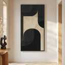 Large Framed Neutral Abstract Wall Art, Black Beige Vertical Canvas Prints Paintings Artwork for Walls, Modern Minimalist Geometric Pictures Wall Decor for Hallway Living Room Bedroom Entryway 30x60