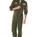 Fun Shack Flight Suit Costume for Men, Air Force Jumpsuit, Mens Fighter Pilot Outfit, Aviation Costume for Adults, Size Medium