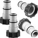 Tooetoy 4 Pack Hose Adapter A with Collar Replacement Part for Intex Above Ground Pools, Ideal for Threaded Connection Pump,Converts 1.5" & 1.25" Hoses