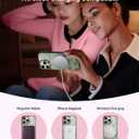 LUHOURI for iPhone 16 Pro Case Wallet - Wireless Charging Compatible Detachable Flip Folio Leather Cover - RFID Blocking 4 Card Slots - Protective Phone Case for Women - Vintage Magnolia Flowers