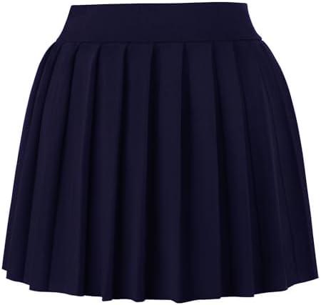 COOUFE Women Sexy Pleated Mini Skirts Ruffle Club Y2k Role Play A-line Skater Skirt Casual Stretchy Uniform for Girls, Large