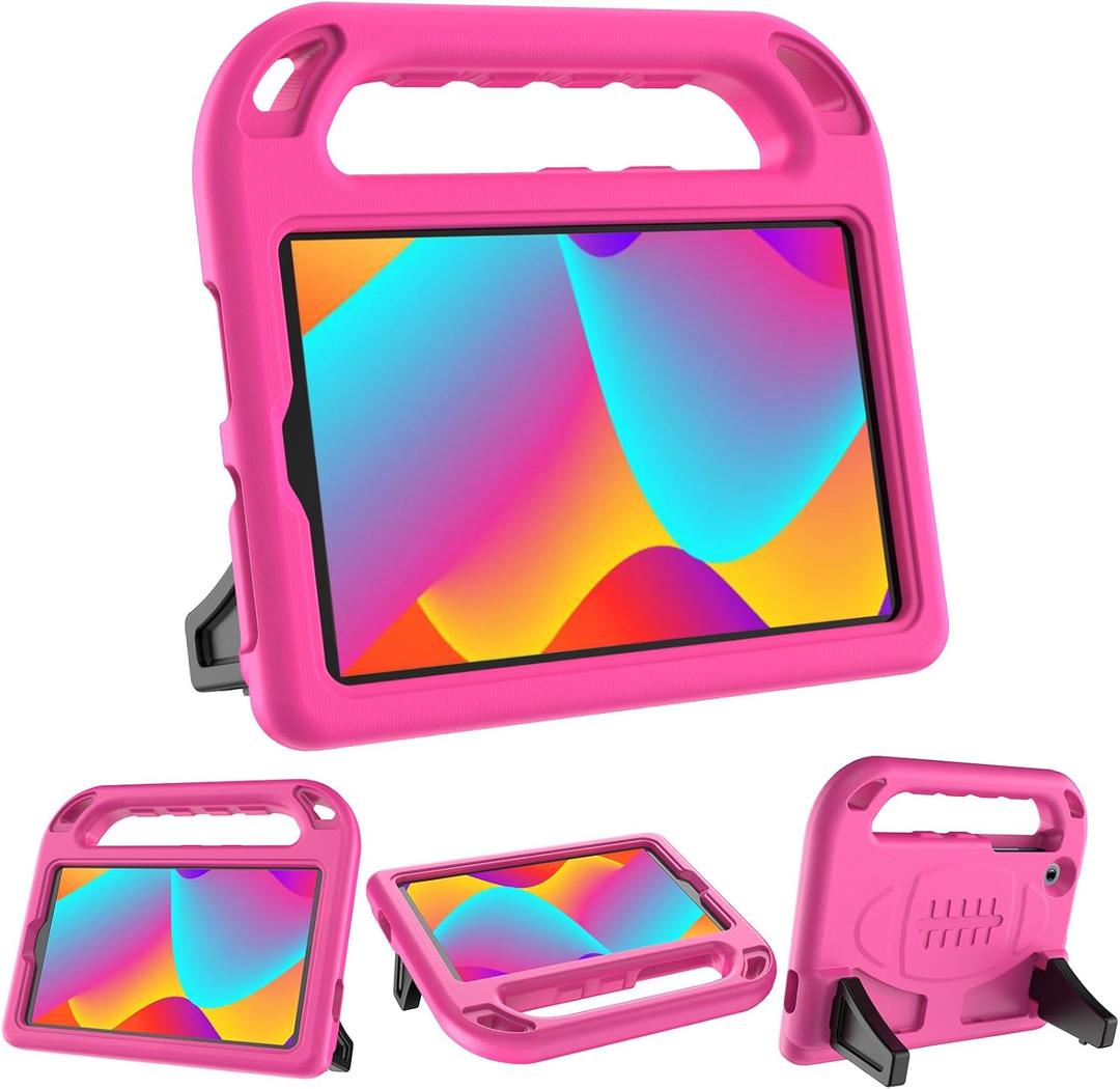 AVAWO TCL Tab 8 LE (9137w) / Tab 8 WiFi (9132x) 2023 Case for Kids, Children Friendly, Boys and Girls EVA Handle Stand Shockproof Tablet Cover for TCL Tab 8 LE/WiFi -Rose